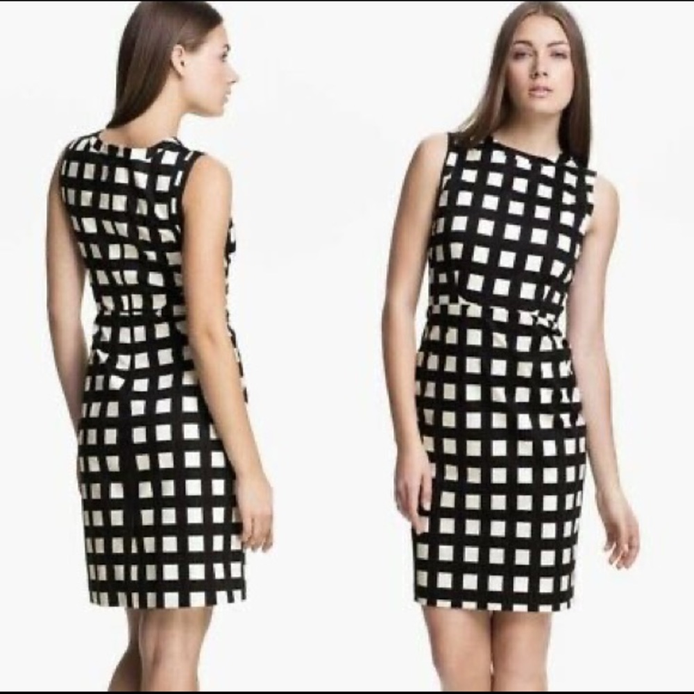 Kate Spade Windowpane Lorelei Cotton Sheath Dress